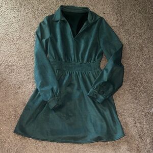 Cupshe Emerald Green Long Sleeve Mini Dress